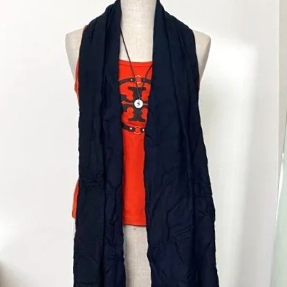 Black Pashmina Shawl With A Criss-Cross Pattern D… - image 3